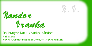 nandor vranka business card